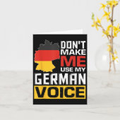 Carte Don't Make Me Use My German Voice Funny Germany De (Fleur jaune)