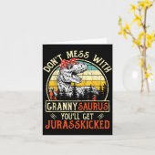 Carte Don't Mess With Grannysaurus You'll Get Jurkicked (Fleur jaune)