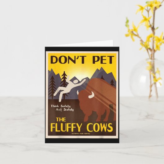 Carte Don't Pet The Fluffy Cows  (Fleur jaune)
