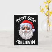 Carte Dont Stop Believin Santa Funny Christmas Boys Kid  (Fleur jaune)