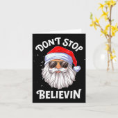 Carte Dont Stop Believin Santa Funny Christmas Boys Kid  (Fleur jaune)