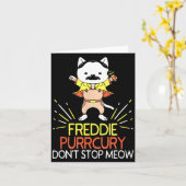 Carte Don't Stop Meow Die Purrcury Funny Cat Music Pun G (Fleur jaune)