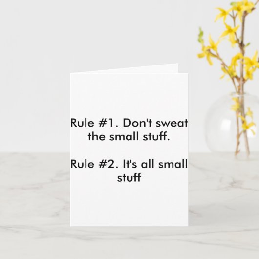Carte Dont Sweat The Small Stuff  (Fleur jaune)
