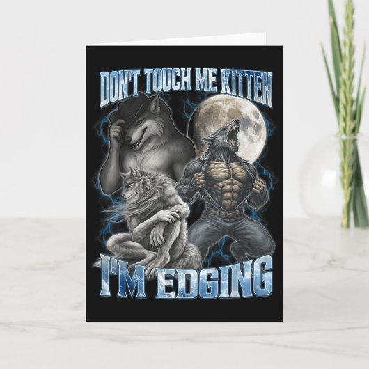 Carte Dont Touch Me Kitten Im Edging Funny Alpha Wolf Me (Devant)