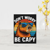 Carte Dont Worry Be Capy Capybara  (Fleur jaune)
