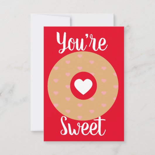 Carte Donut coeurs roses rouges de la Saint-Valentin mod (Devant)