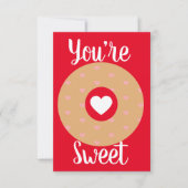 Carte Donut coeurs roses rouges Saint-Valentin moderne (Devant)
