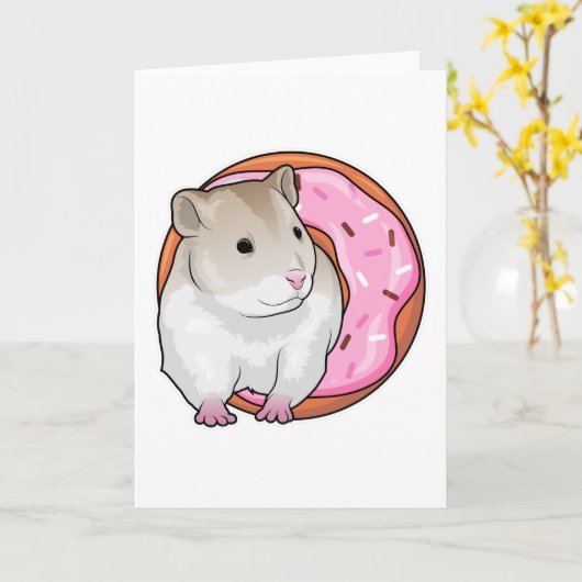 Carte Donut de hamster (Fleur jaune)