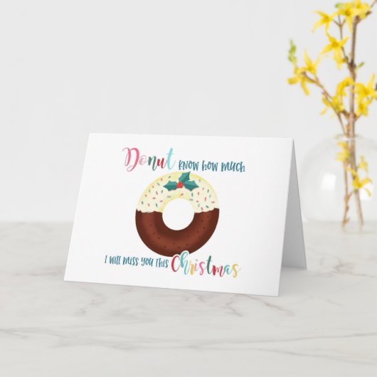 Carte donut sait combien tu vas me manquer pour Noël (Fleur jaune)