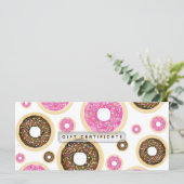 Carte Donuts Pink & Brown Sprinkings Certificat cadeau (Debout devant)