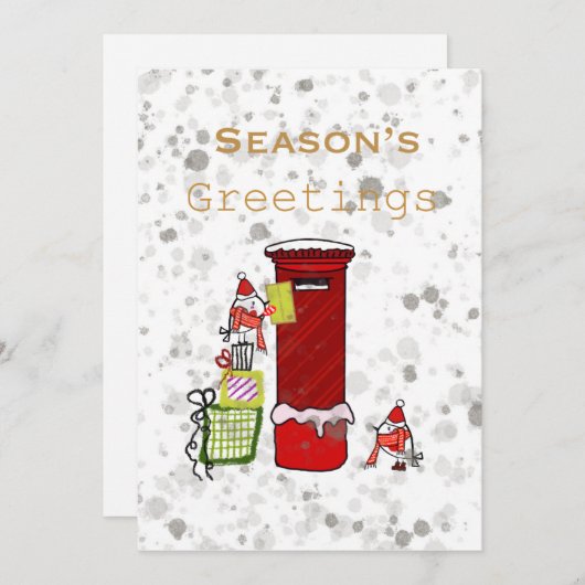 Carte Doodcard Robins Red Mailbox (Devant / Derrière)