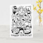 Carte Doodday Card - Monsters Princess (Fleur jaune)