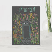 Carte Doodé couleur Merci Sweet Garden Door (Devant)