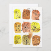 Carte Doodé d'aquarelle botanique toute occasion (Devant / Derrière)