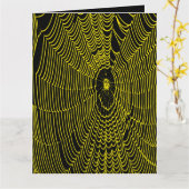 Carte Doodle Artistique Halloween Spider Cobweb En Jaune (Fleur jaune)