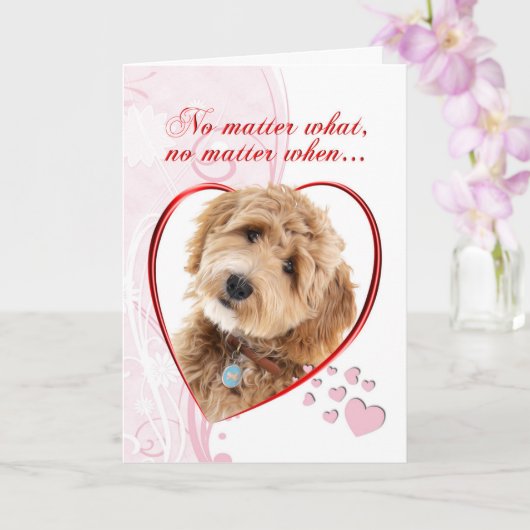 Carte Doodle Chien Valentine (Orchidée)