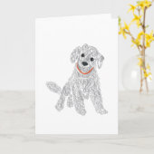 Carte Doodle de Labradoodle (Fleur jaune)