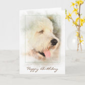 Carte doodle doré d'anniversaire dans le cadre (Fleur jaune)