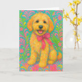 Carte Doodle doré de Preppy (Fleur jaune)