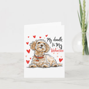 Carte Doodle est mon Valentin Chien Goldendoodle mignon