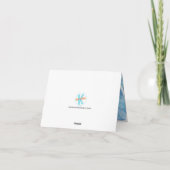 Carte Doodle fleurs plumes bleu volleyball anniversaire (Dos)