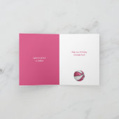 Carte doodle floral rose blanc poule de basket anniversa (Intérieur)