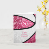 Carte doodle floral rose blanc poule de basket anniversa (Fleur jaune)