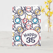 Carte Doodle funky pour 35e anniversaire (Fleur jaune)