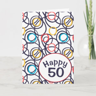 Carte Doodle funky pour 50e anniversaire