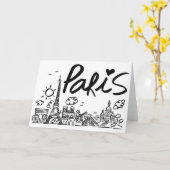 Carte Doodle Paris City (Fleur jaune)