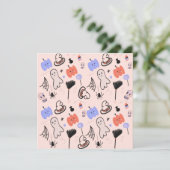 Carte Doodles à thème Vintage Halloween (Debout devant)