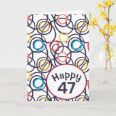 Carte Doodles funky pour 47e anniversaire (Fleur jaune)