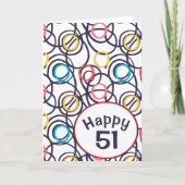 Carte Doodles funky pour 51e anniversaire (Devant)
