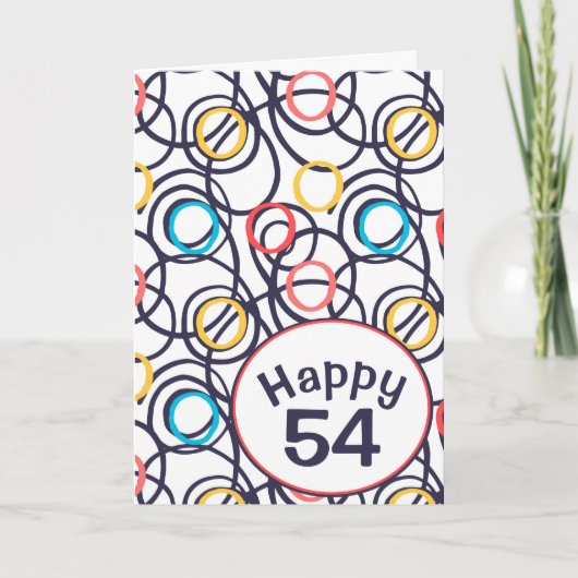 Carte Doodles funky pour 54e anniversaire (Devant)