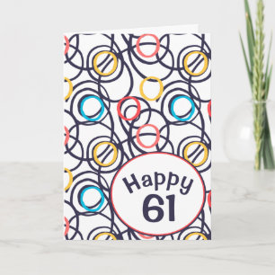 Carte Doodles funky pour 61e anniversaire