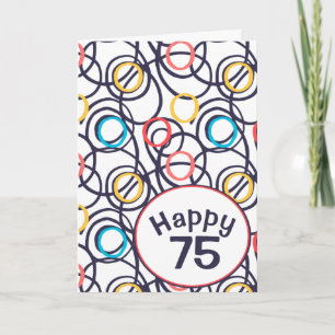 Carte Doodles funky pour 75e anniversaire