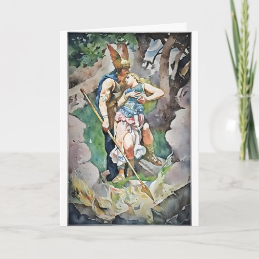 Carte d'opéra Viking aquarelle informatique (Devant)