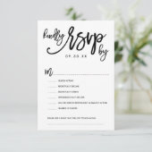 Carte d'options de mariage RSVP avec lettres à la  (Debout devant)