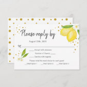 Carte d'options de repas pour le citron RSVP (Devant / Derrière)