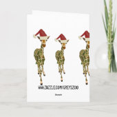 Carte d'or de fête de Joyeux Noël de girafes (Dos)