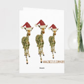 Carte d'or de fête de Joyeux Noël de girafes (Dos)