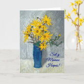 Carte d'or de jour de mères de tournesols, (Fleur jaune)