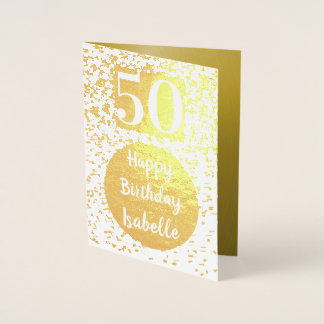 Carte d'or personnalisée 50e anniversaire