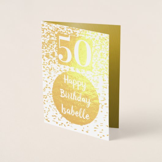 Carte d'or personnalisée 50e anniversaire (Devant)