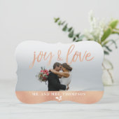 Carte d'or Rose de Noël de Noël de joie et d'amour (Debout devant)