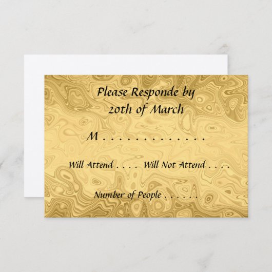 Carte d'or RSVP (Devant / Derrière)