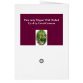 Carte d'orchidée sauvage Lady Slipper (Dos)