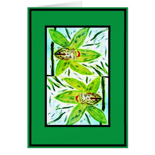 Carte d'orchidées Cymbidium Vert (Devant)