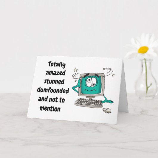 Carte d'ordinateur "70e" CONFUS D'ANNIVERSAIRE (Petite plante)