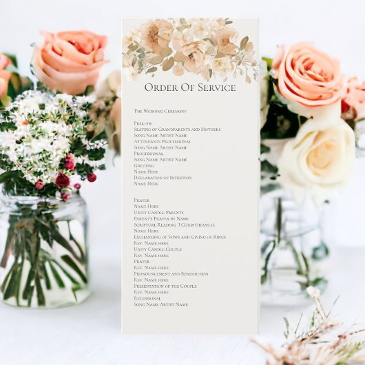 Carte d'ordre de service à la florale de mouton ve